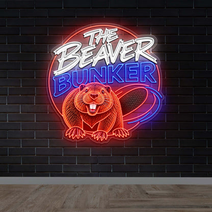 The Beaver Bunker Circular Neon Sign - Premium Neon Artwork