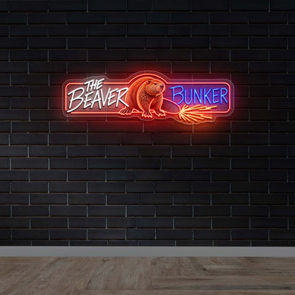 The Beaver Bunker Horizontal Neon Sign - Premium Neon Artwork