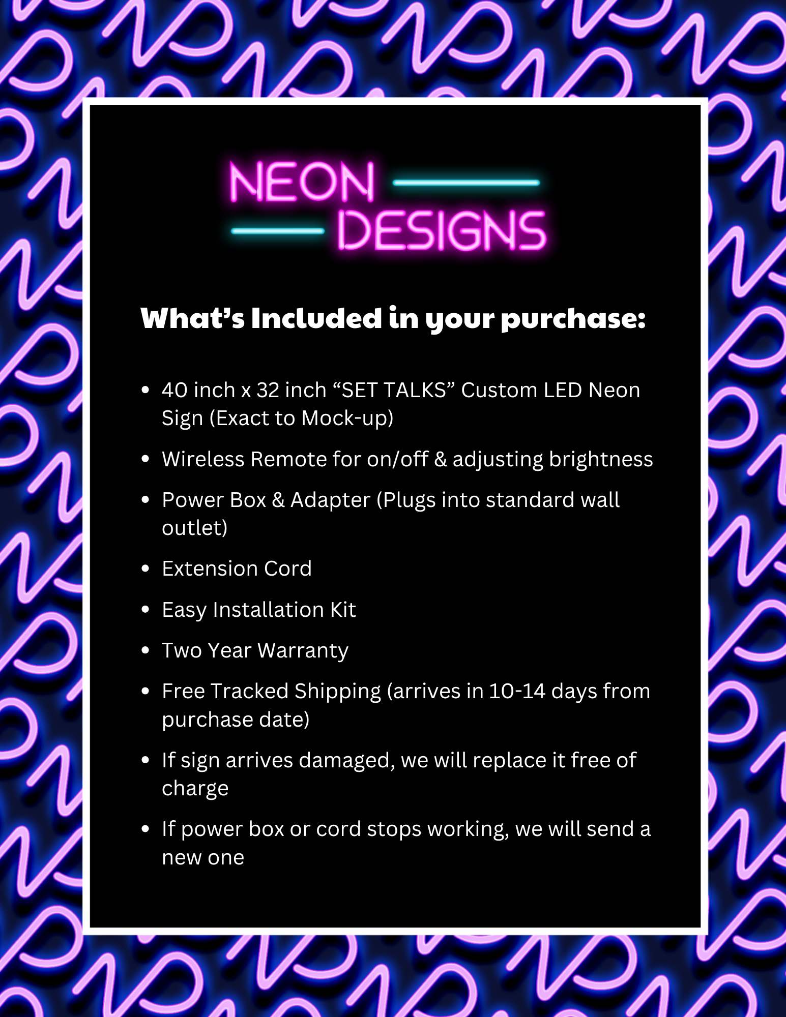 SET TALKS - Premium Neon Artwork