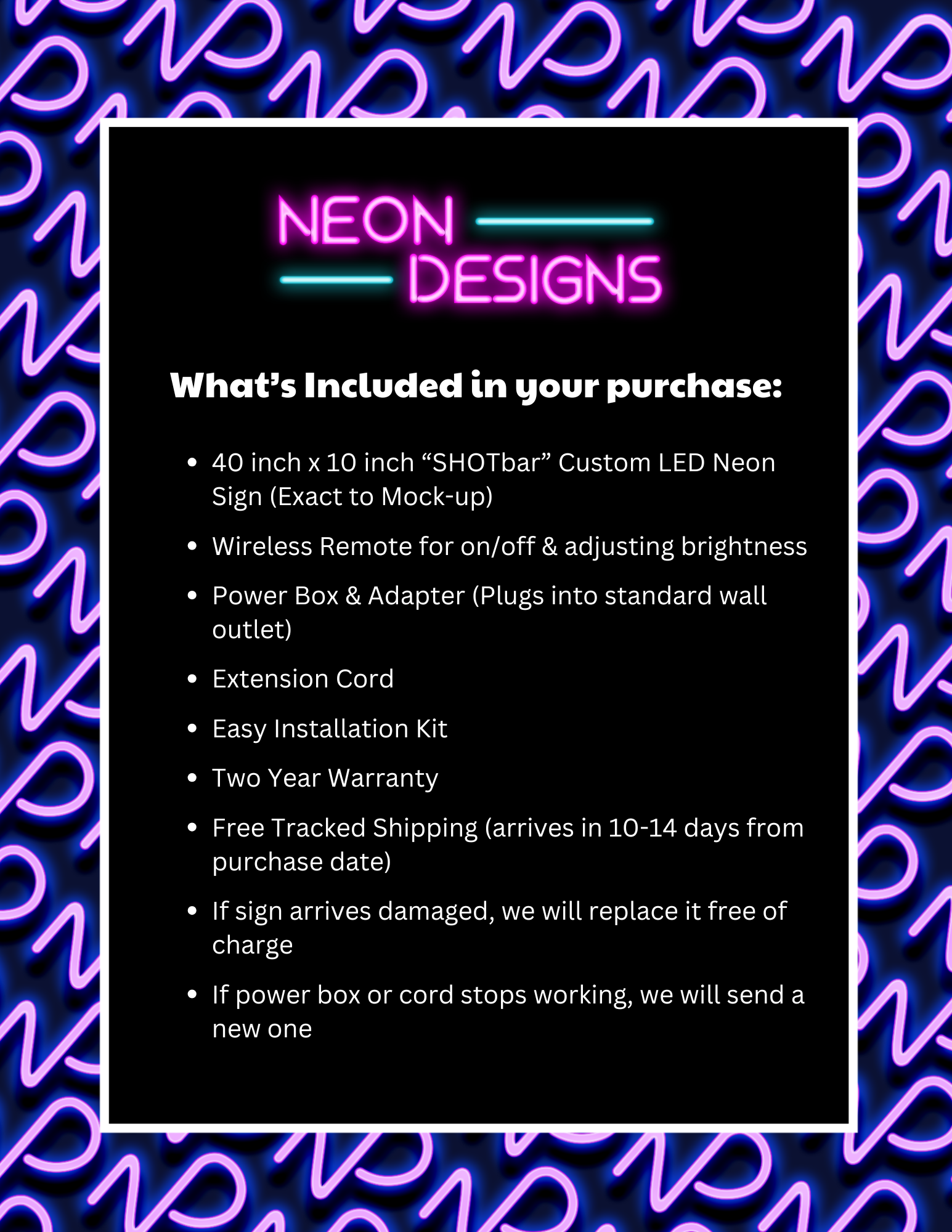 SHOTbar - Premium Neon Artwork