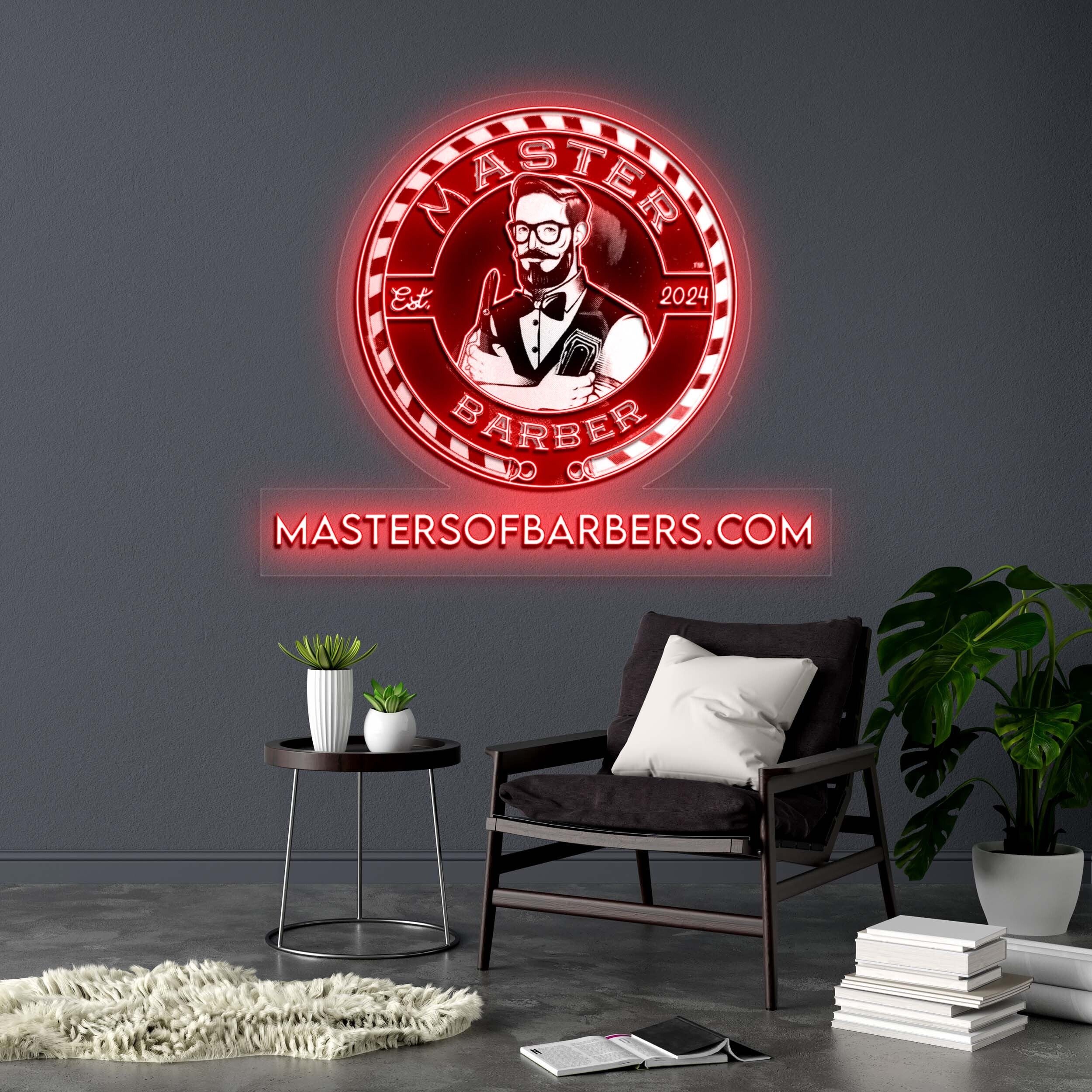 MASTER BARBER SHOP - Premium Neon Artwork