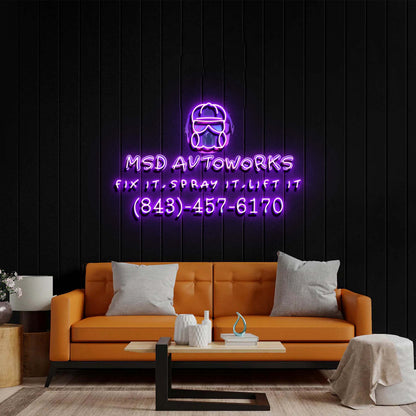 MSD AUTOWORKS - Premium Neon Artwork