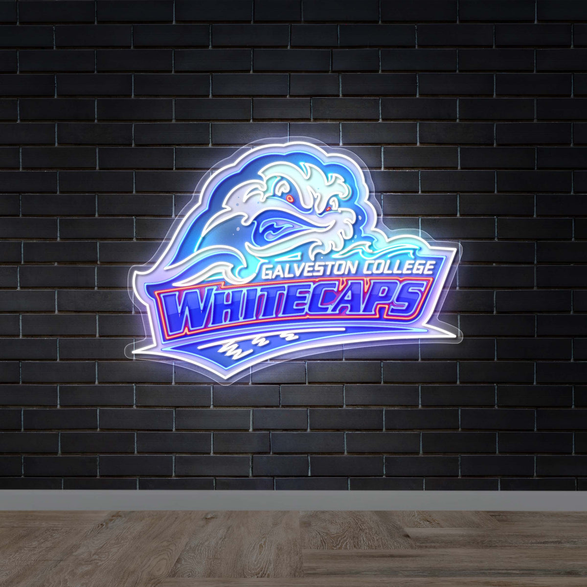 Galveston College Whitecaps - Premium Neon Artwork