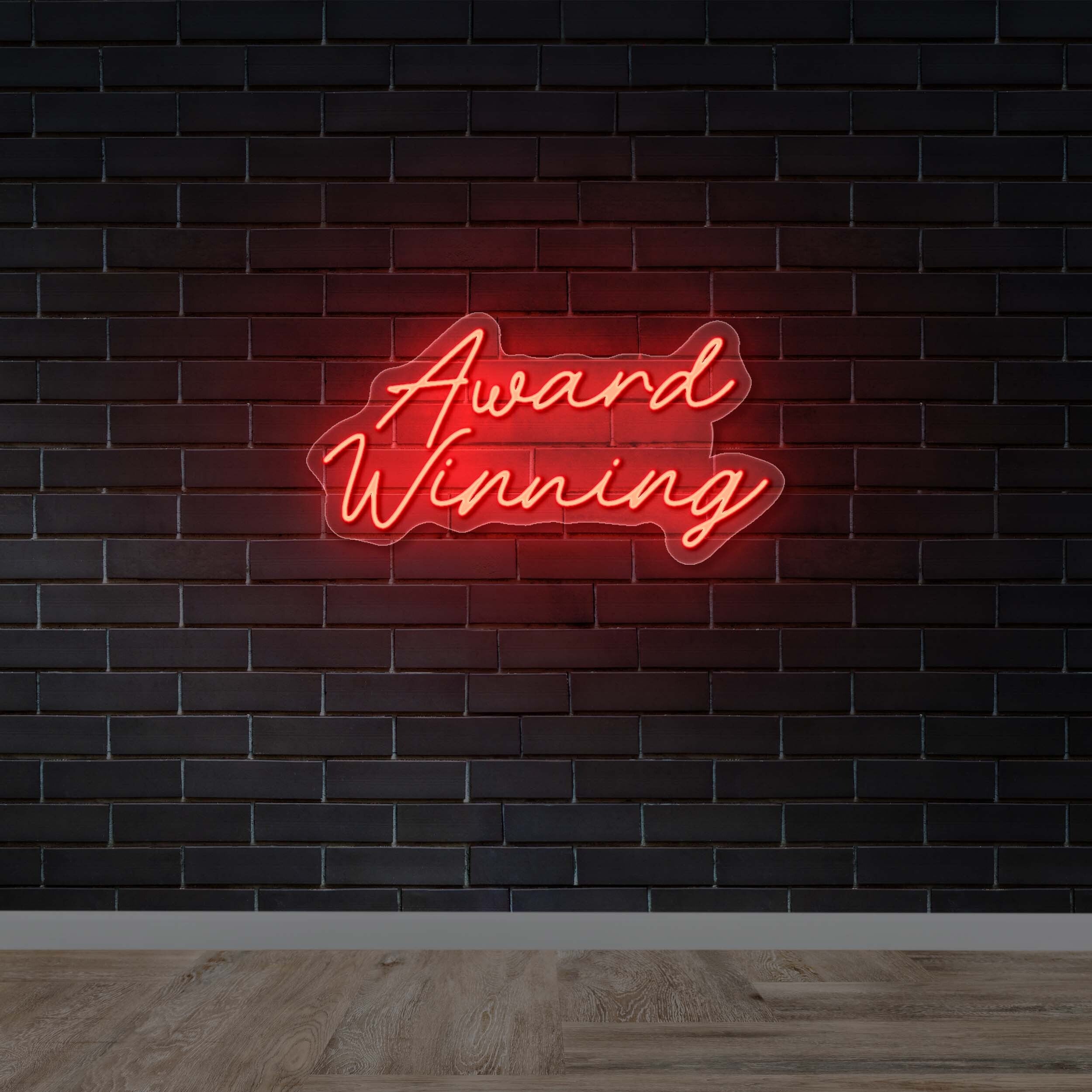 Award Winning (2 rows, cursive) - Premium Neon Artwork