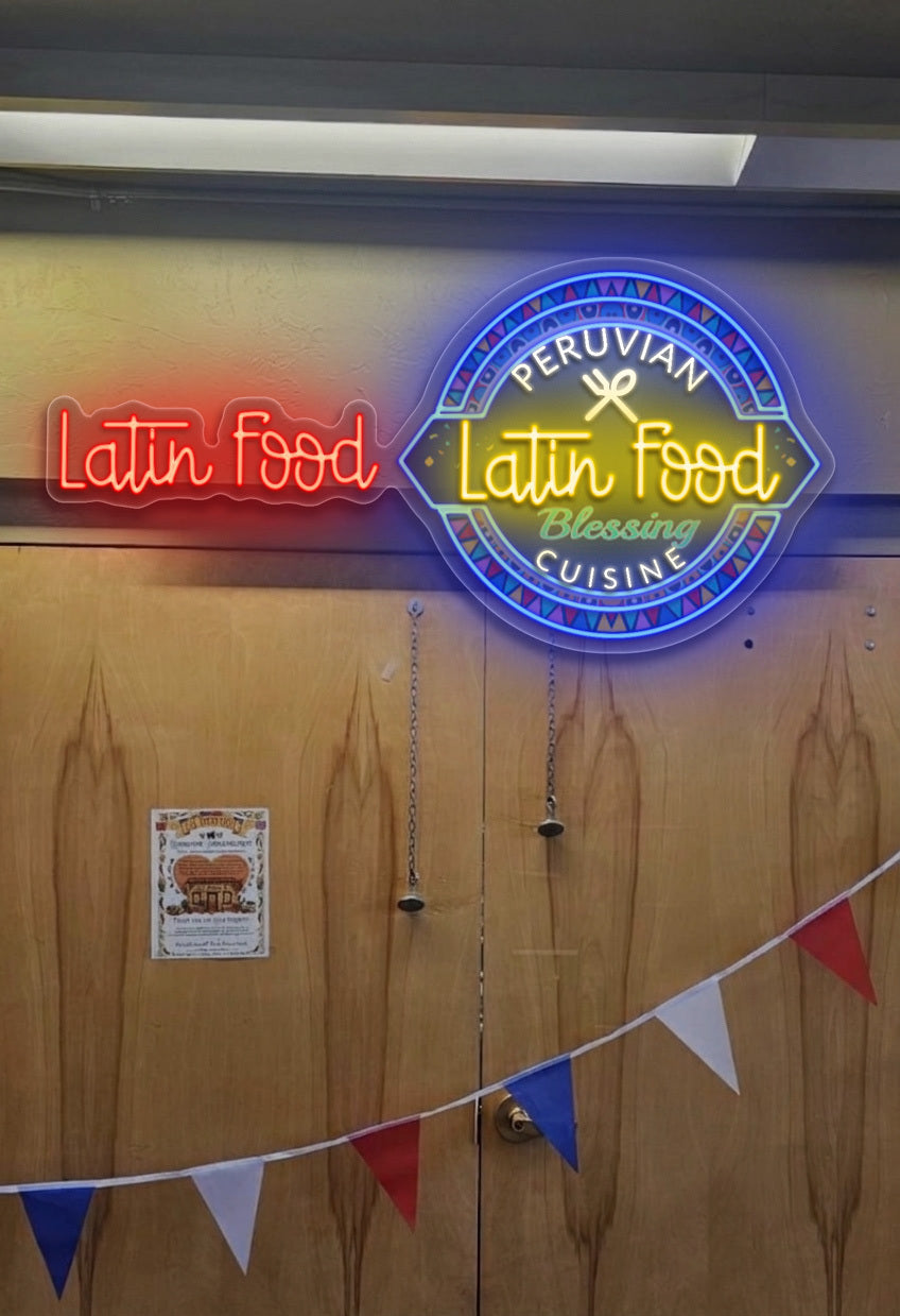 Latin Food Peruvian Blessing Cuisine - Premium Neon Artwork