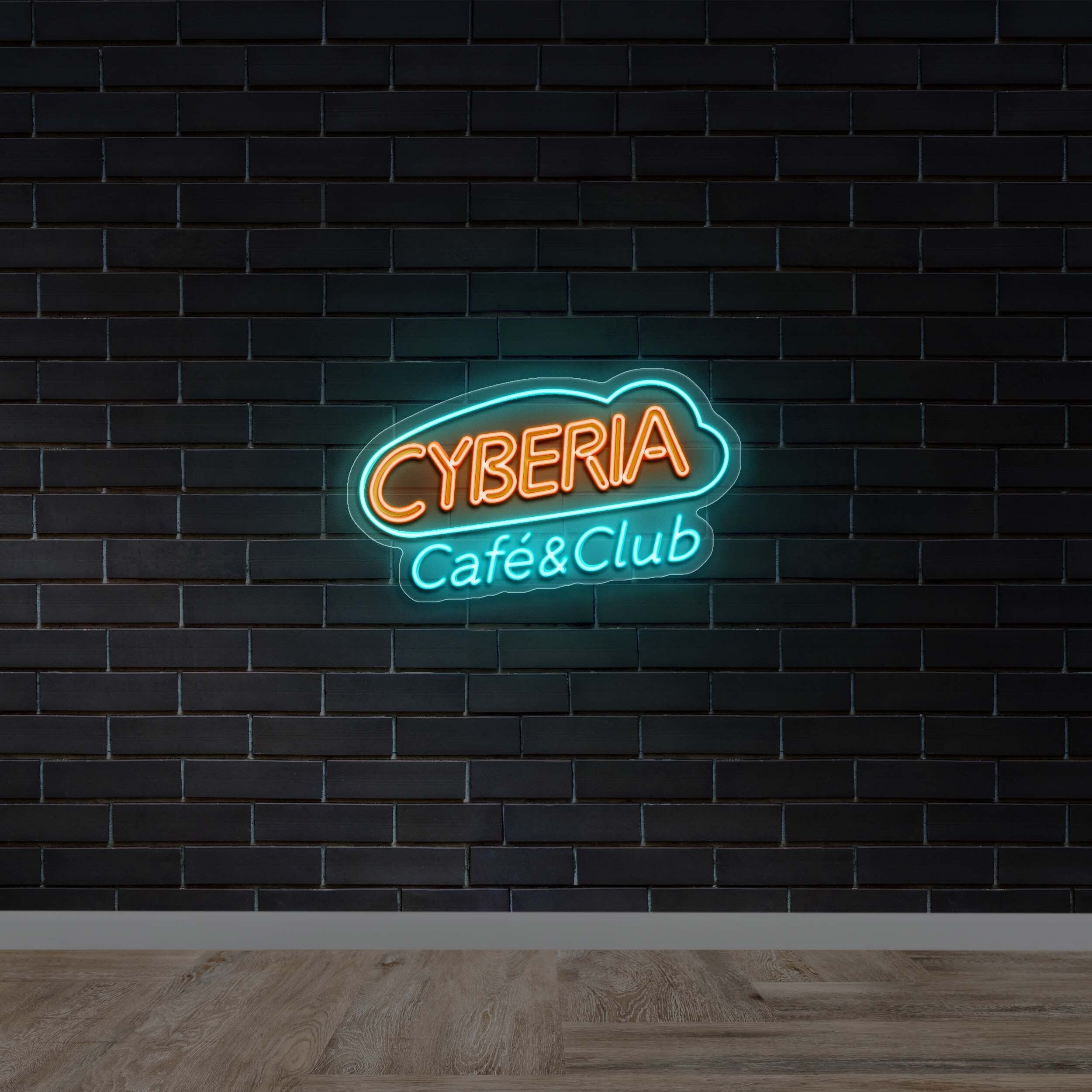 CYBERIA Cafe & Club - Premium Neon Artwork