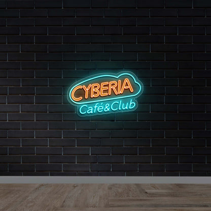 CYBERIA Cafe & Club - Premium Neon Artwork
