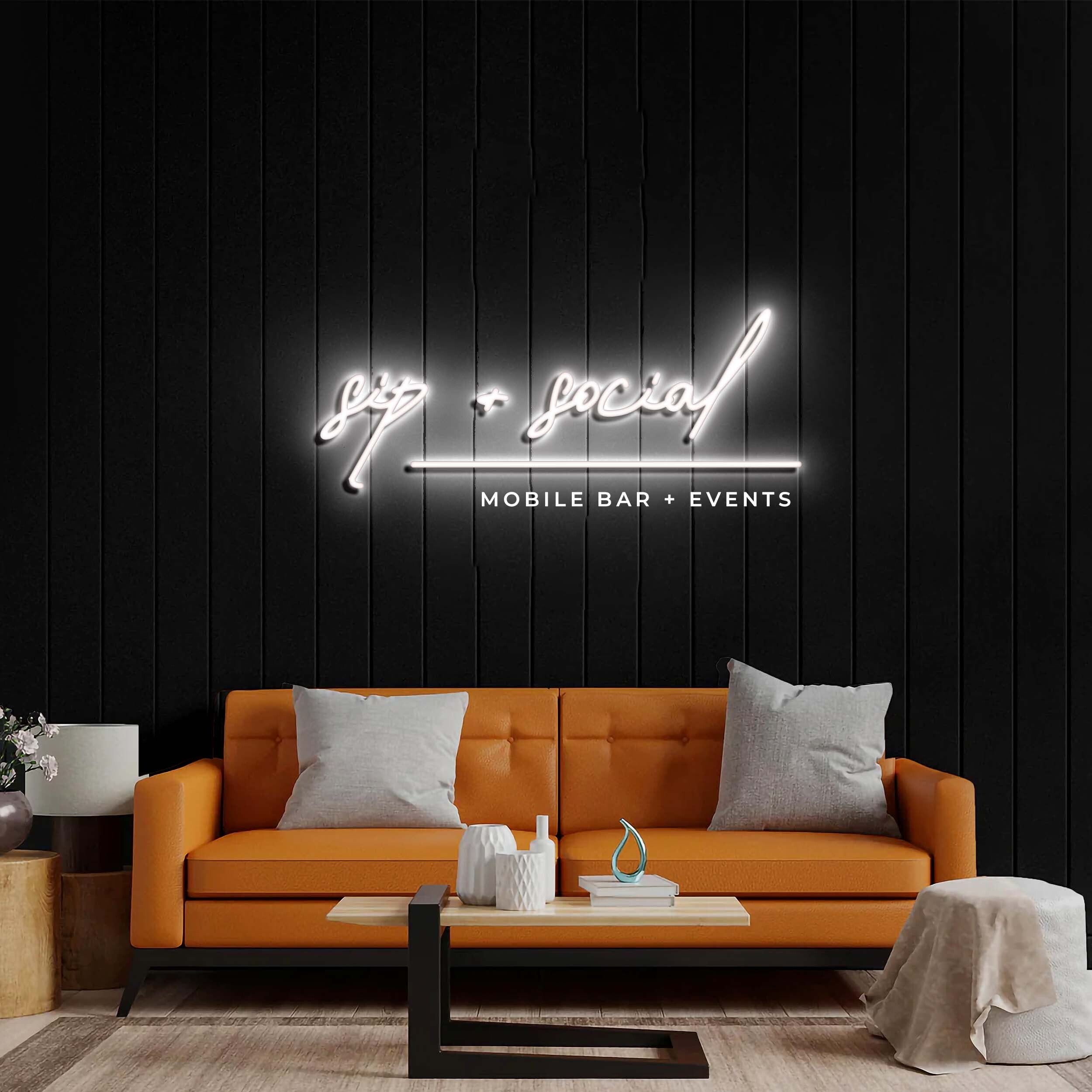 Sip + Social — Premium Neon Artwork