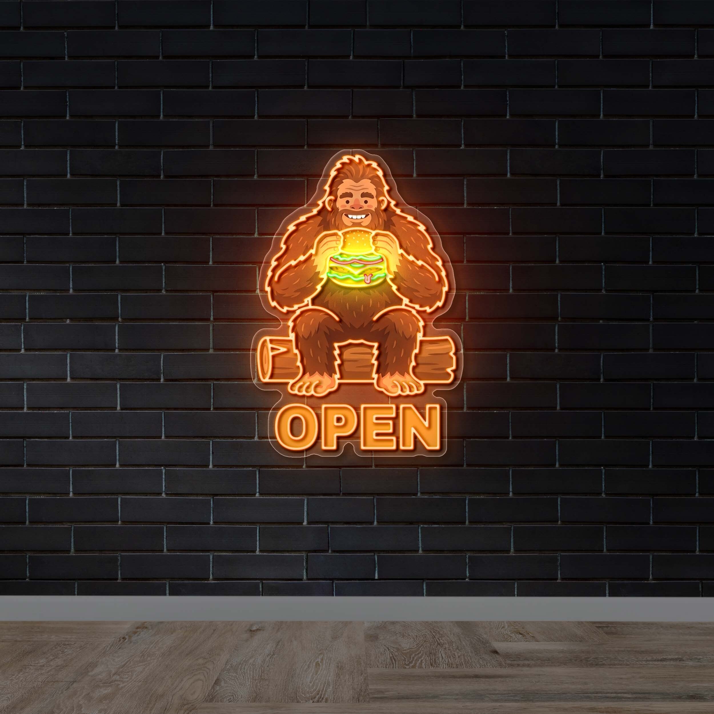 Bigfoot OPEN - Premium Neon Artwork