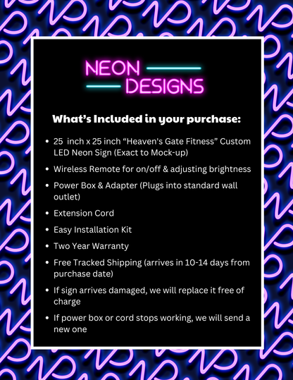 Heaven's Gate Fitness - Premium Neon Artwork
