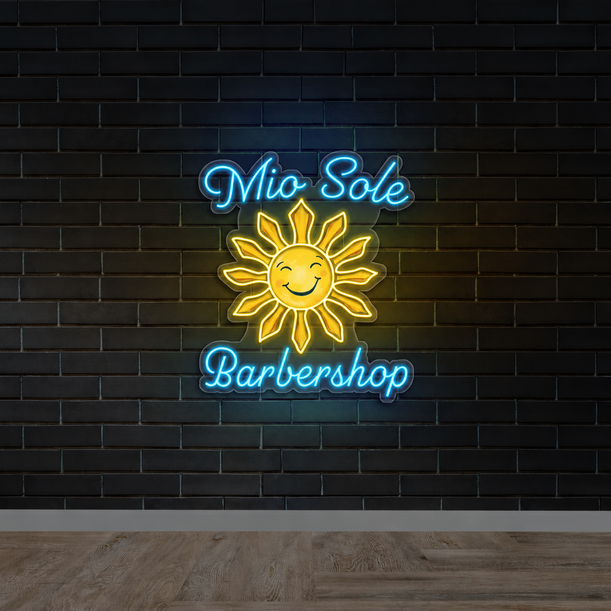 Mio Sole Barbershop - Premium Neon Artwork
