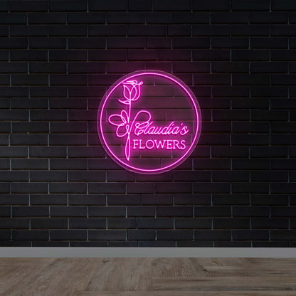 Claudia's Flowers - Premium Neon Artwork