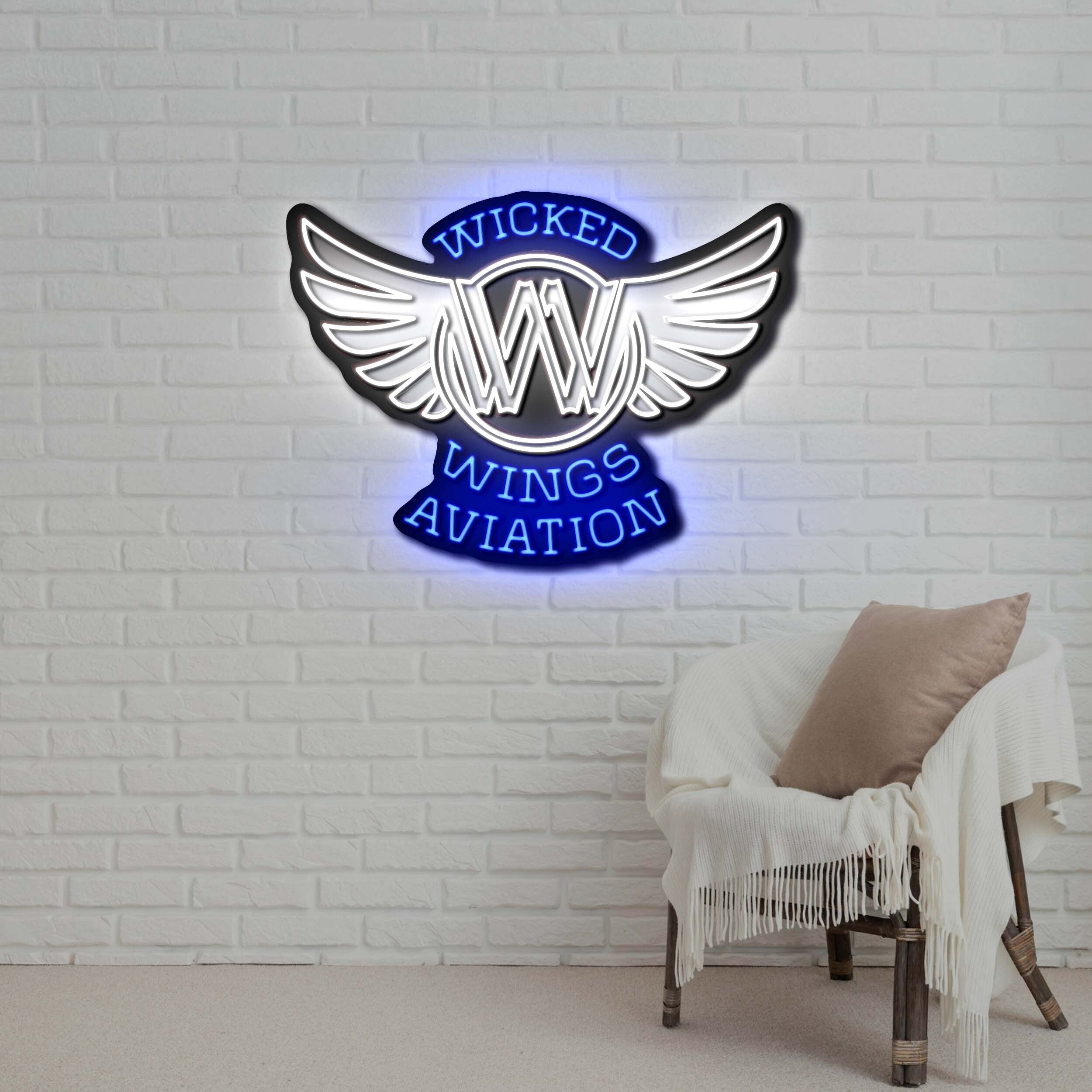 Wicked Wings Aviation - Premium Neon Artwork