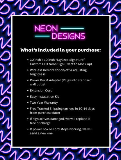 Stylized Signature – Premium Neon Artwork