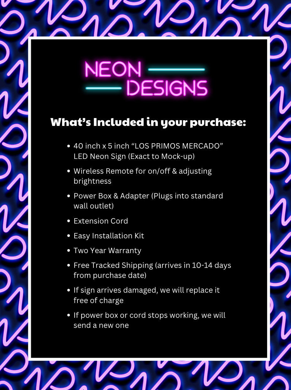 LOS PRIMOS MERCADO - Premium Neon Artwork