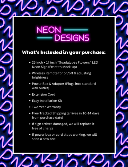 Guadalupes Flowers- Premium Neon Artwork