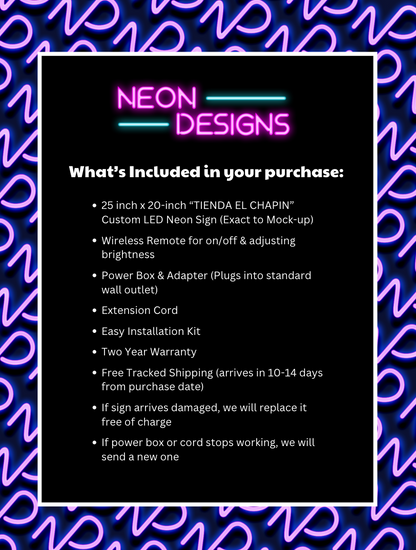 TIENDA EL CHAPIN - Premium Neon Artwork