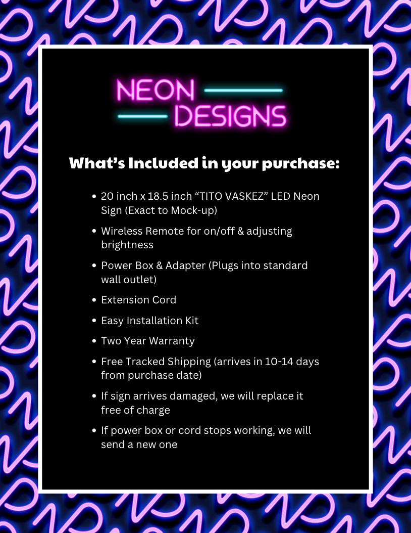 TITO VASKEZ - Premium Neon Artwork