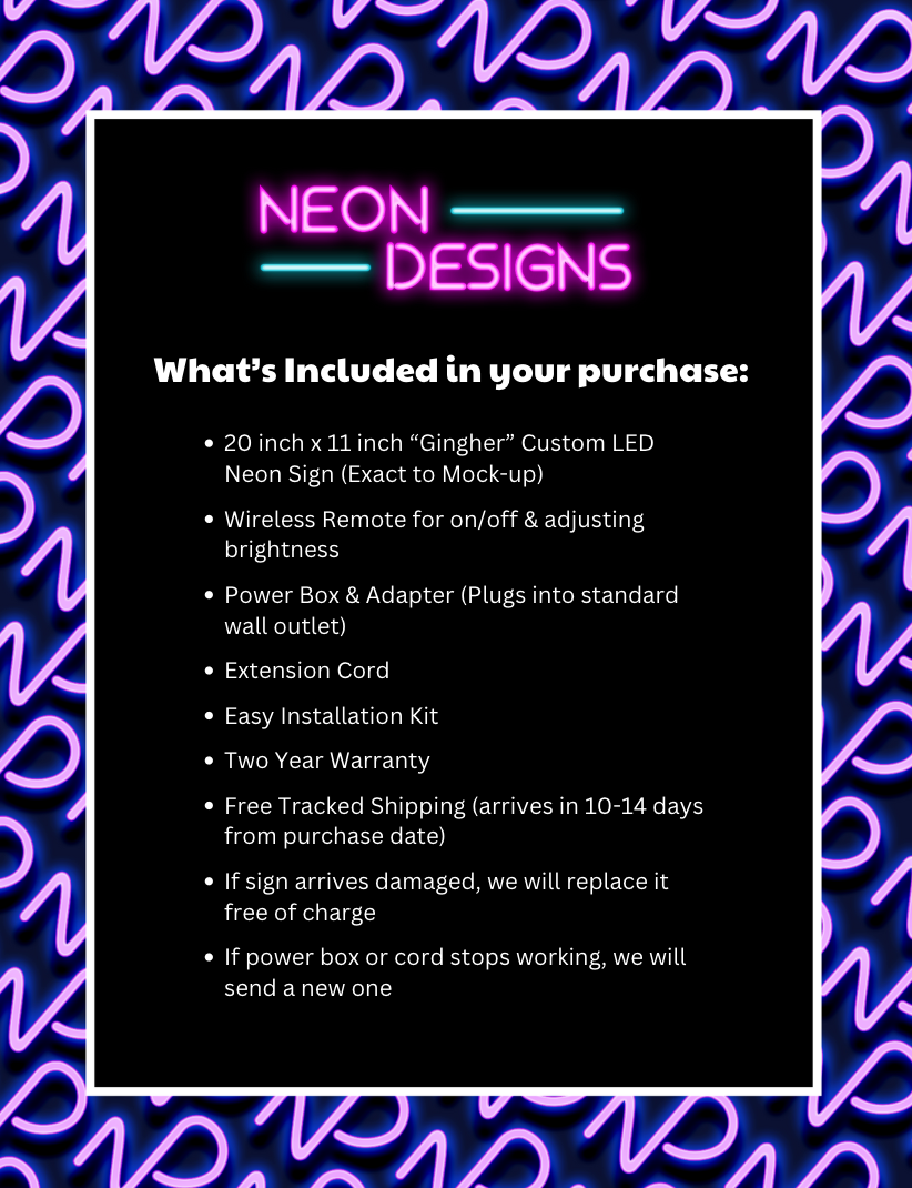 Gingher - Premium Neon Artwork