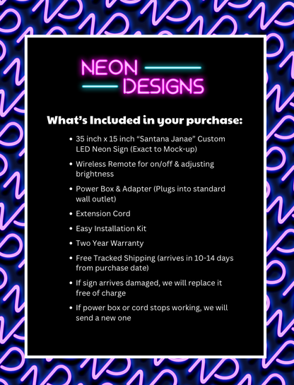Santana Janae - Premium Neon Artwork