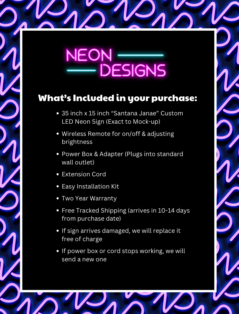 Santana Janae - Premium Neon Artwork
