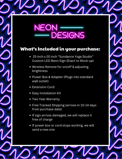 Sundance Yoga Studio - Premium Neon Artwork