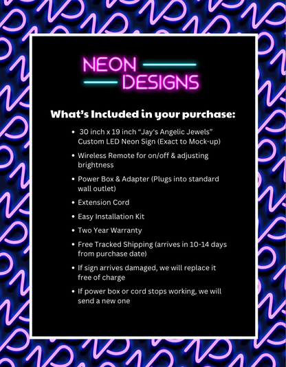 Jay's Angelic Jewels - Premium Neon Artwork