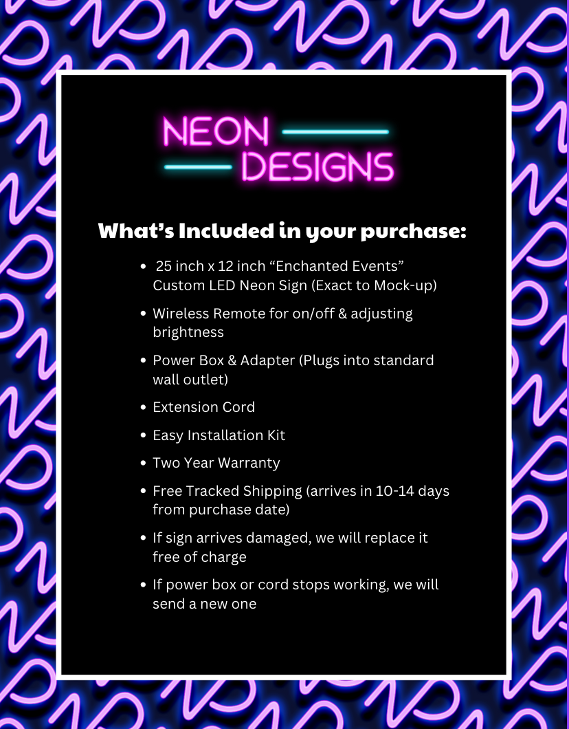 Enchanted Events - Premium Neon Artwork