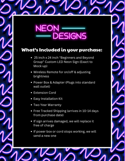 Beginners and Beyond Group - Premium Neon Artwork