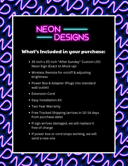 After Sunday - Premium Neon Artwork