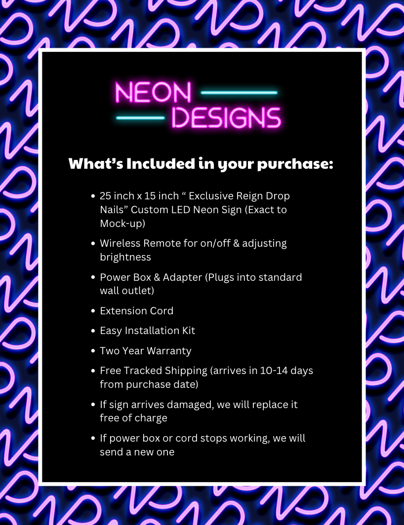 Exclusive ReignDrop Nails - Premium Neon Artwork