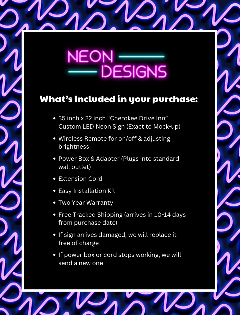 Cherokee Drive Inn - Premium Neon Artwork