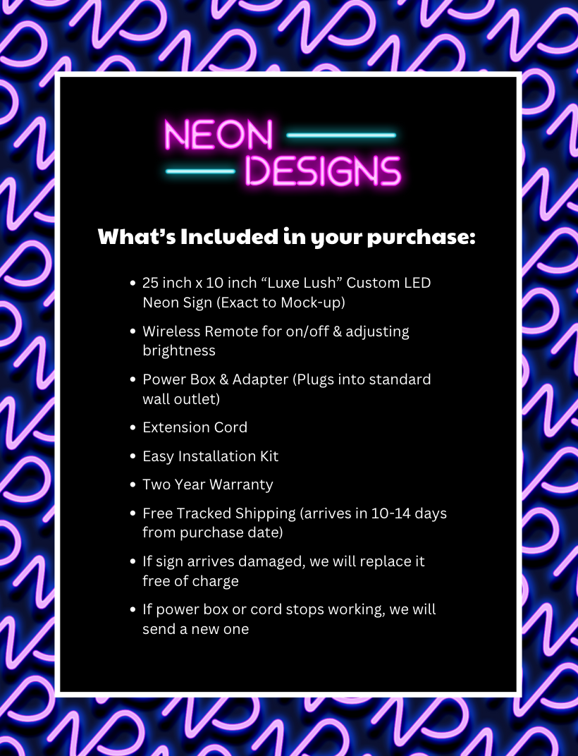Luxe Lush - Premium Neon Artwork