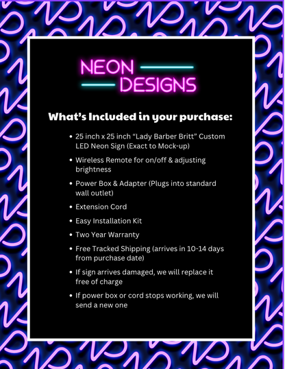 Lady Barber Britt - Premium Neon Artwork