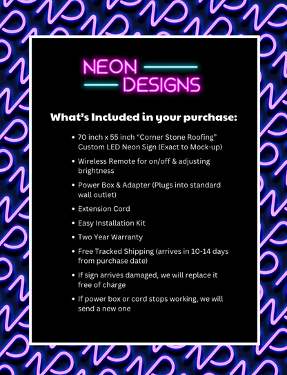 Cornerstone Roofing - Premium Neon Artwork