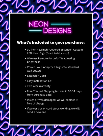 Covered Essence - Premium Neon Artwork