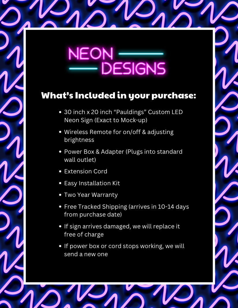 Pauldings - Premium Neon Artwork