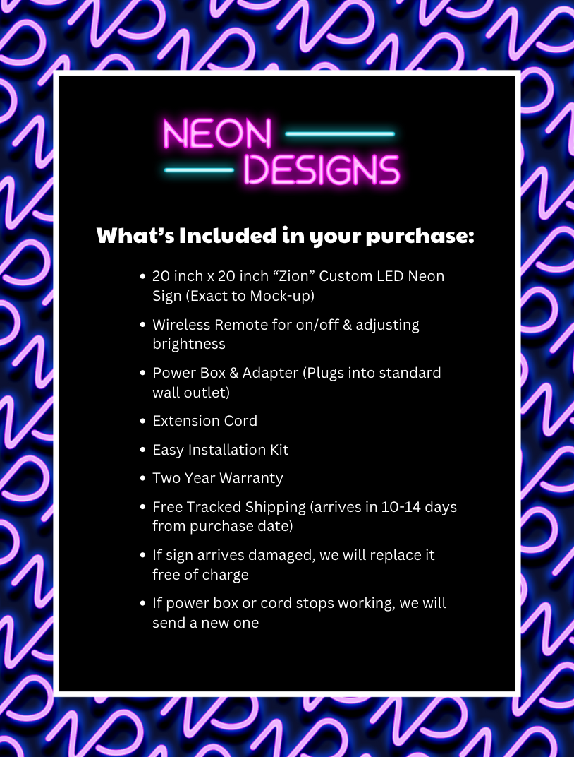 Zion - Premium Neon Artwork