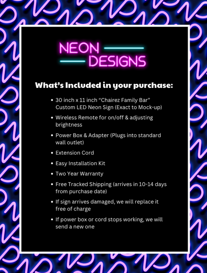 Chairez Family Bar - Premium Neon Artwork