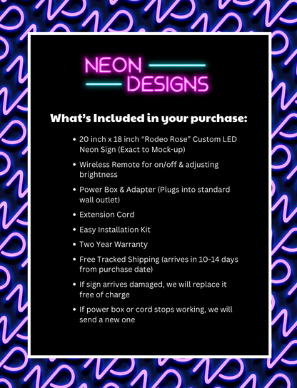 Rodeo Rose - Premium Neon Artwork
