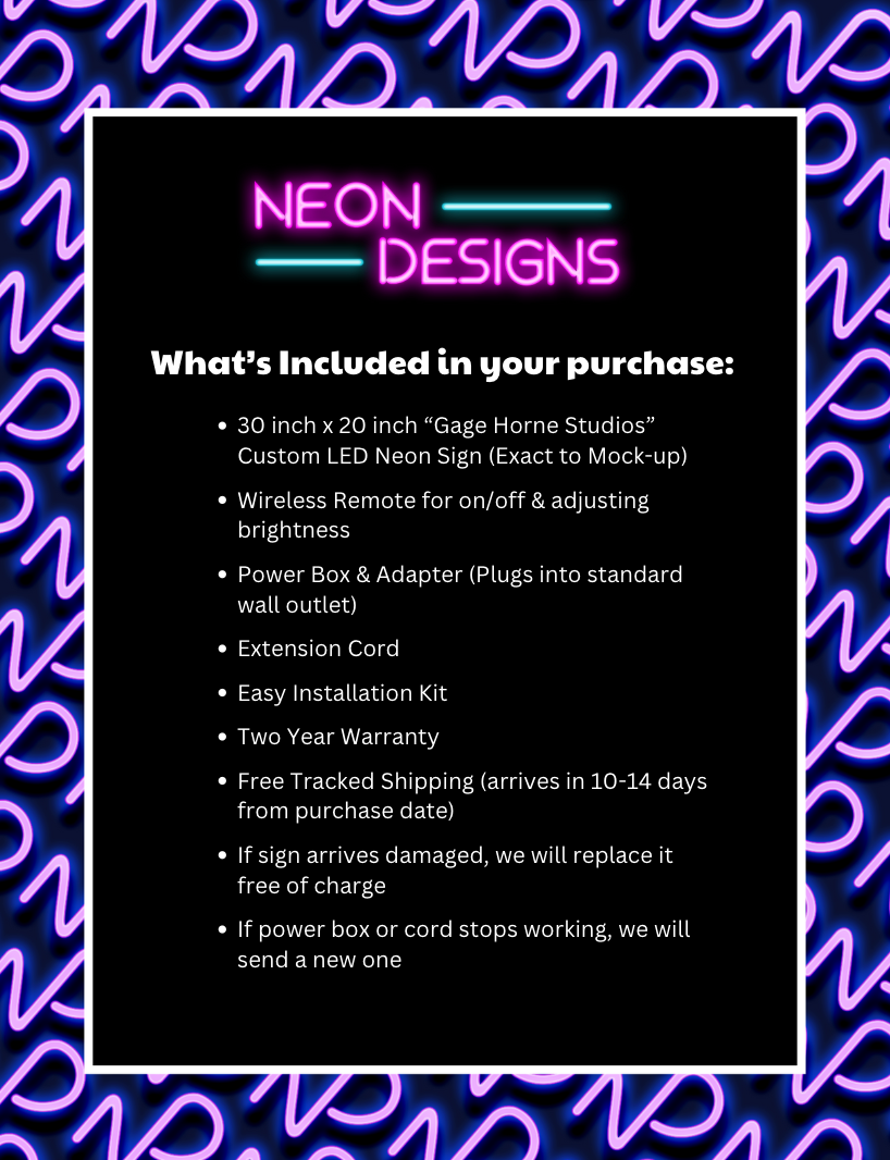 Gage Horne Studios - Premium Neon Artwork