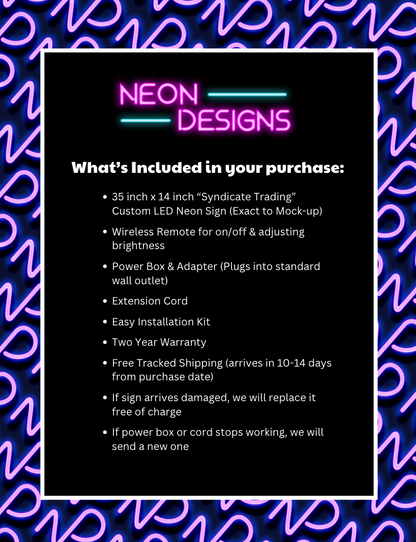 Syndicate Trading - Premium Neon Artwork