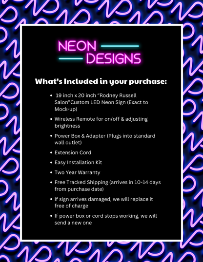 Rodney Russell Salon - Premium Neon Artwork