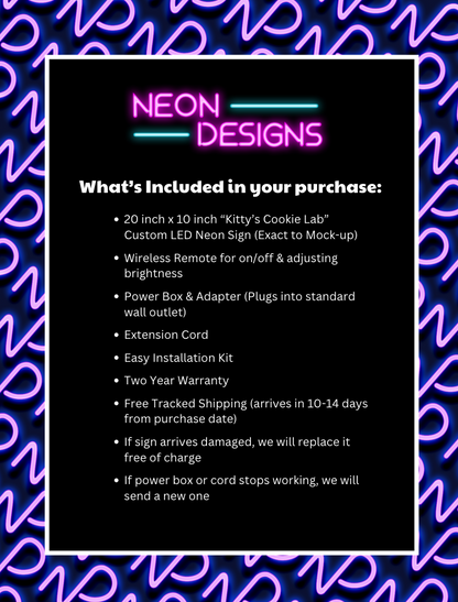 Kitty’s Cookie Lab - Premium Neon Artwork