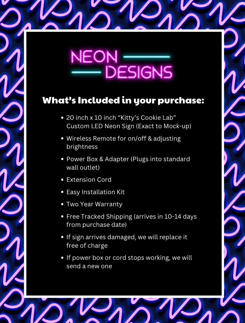 Kitty’s Cookie Lab - Premium Neon Artwork