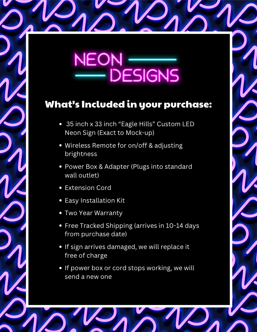 Eagle Hills - Premium Neon Artwork
