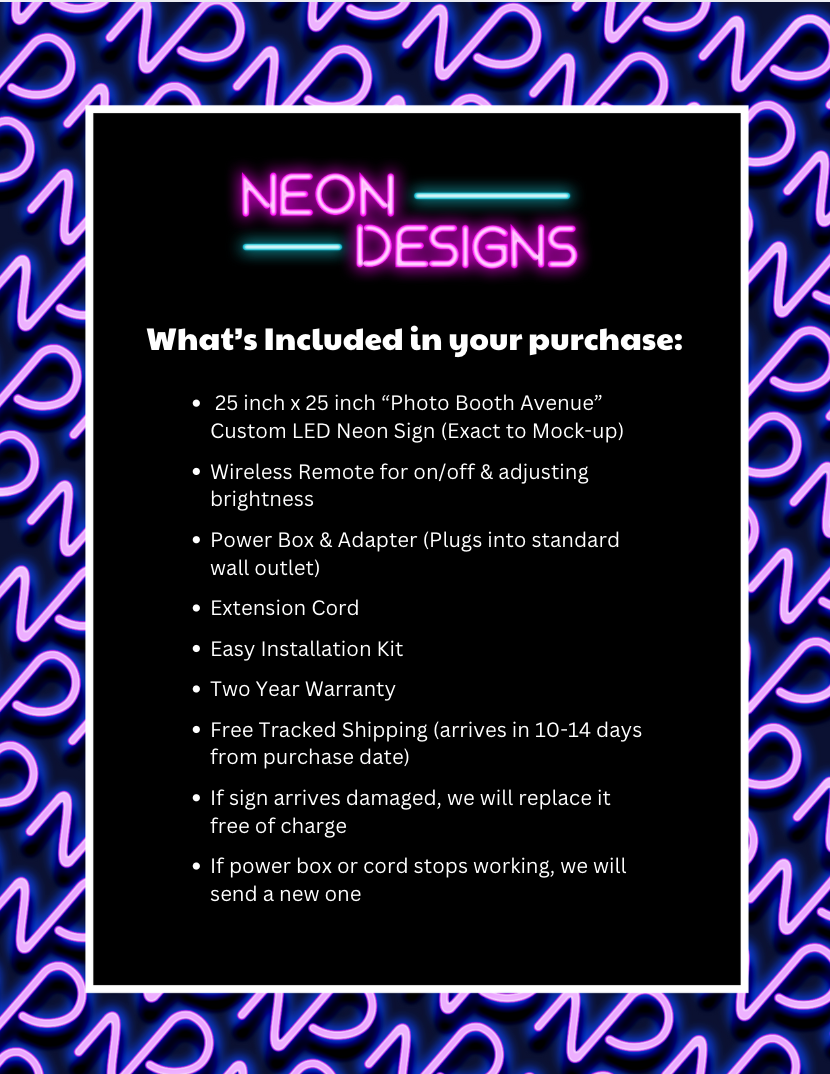 Photo Booth Avenue - Premium Neon Artwork
