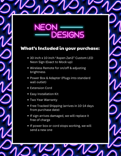 Aspen Zan3 - Premium Neon Artwork