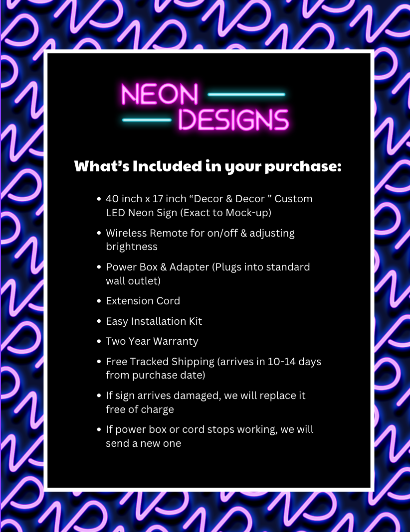 Decor & Decor - Premium Neon Artwork