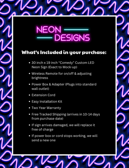 Comedy - Premium Neon Artwork